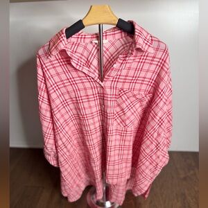 Entro Red and Pink Plaid Women’s Shirt